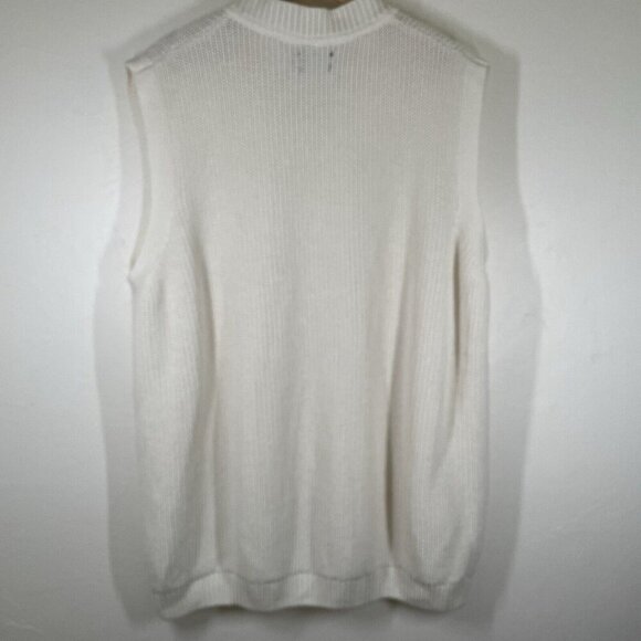 ASOS DESIGN 2XL Women's White Cable Knit Oversize Sweater Vest Tennis Preppy - Picture 2 of 6